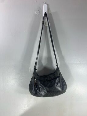 Vintage light made in Canada light soft lambskin distressed leather bag